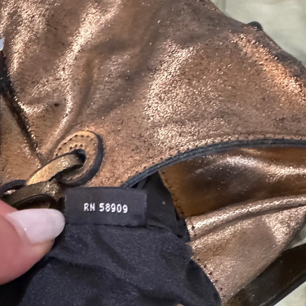 NWOT Kate Landry 100% Leather Metallic Bronze Hobo Bag